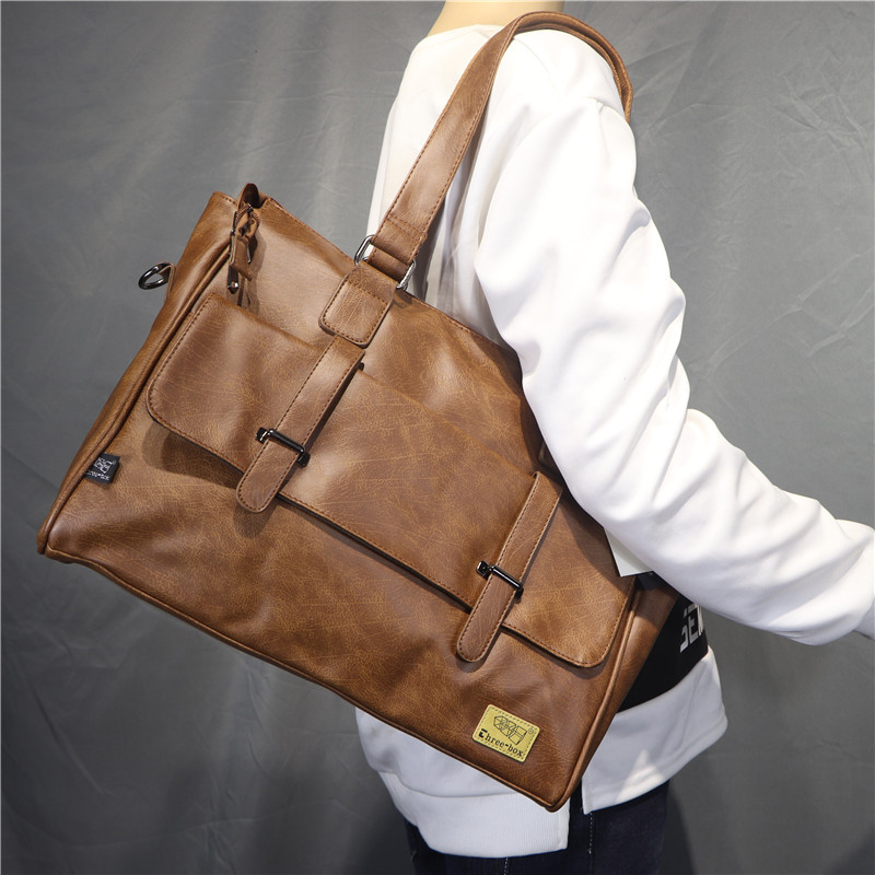Leather Briefcase - Tas Bahu Kulit Perancang Busana Korea