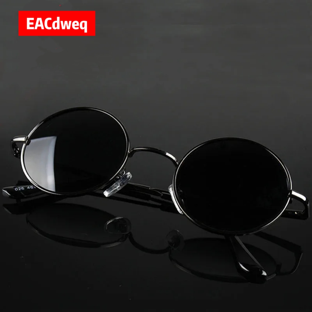 Sunglasses Uv400 - Kacamata Hitam Bulat Retro Vintage Pria