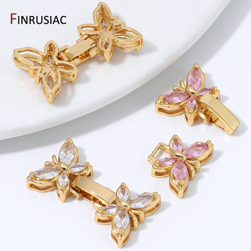 Kancing Kupu-kupu Zirkon Marqu - Gold Plated Jewelry ulasan dan harga