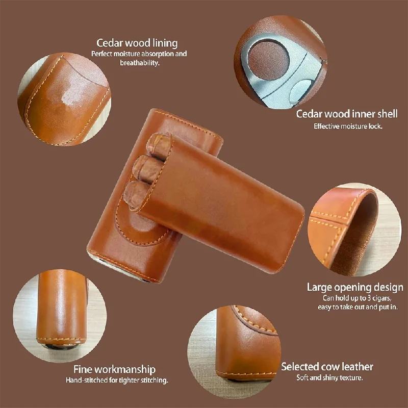 Kotak Kulit untuk 3 Batang Cer - Premium Cigar Case ulasan dan harga