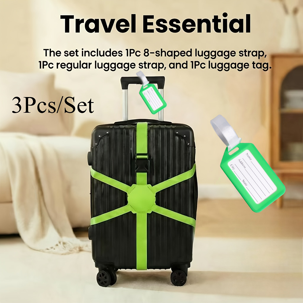 Set 3-Potong (2 Tali Pengikat  - Travel Luggage Set ulasan dan harga