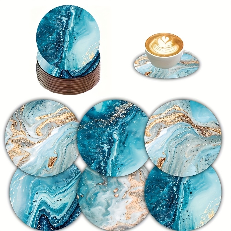 Set Tatakan Gelas & Alas Meja  - Marble Coaster Set ulasan dan harga